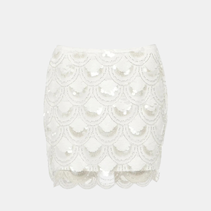 SEQUINS MINI SKIRT IN SUGAR SWIZZLE