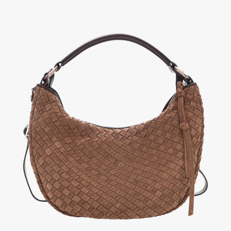 ADAX ROZZANO MARLIN BRAIDED BAG IN LATTE
