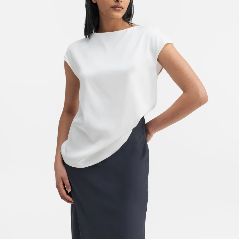 YUI SILK TOP IN WHITE