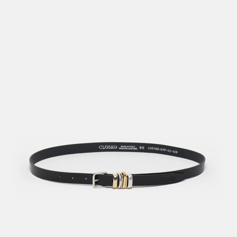 LEATHER BELT IN SILVER & GOLD