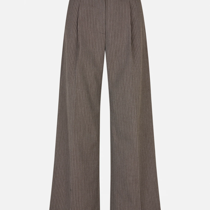 NEYAT TROUSERS IN DARK BROWN PINSTRIPE