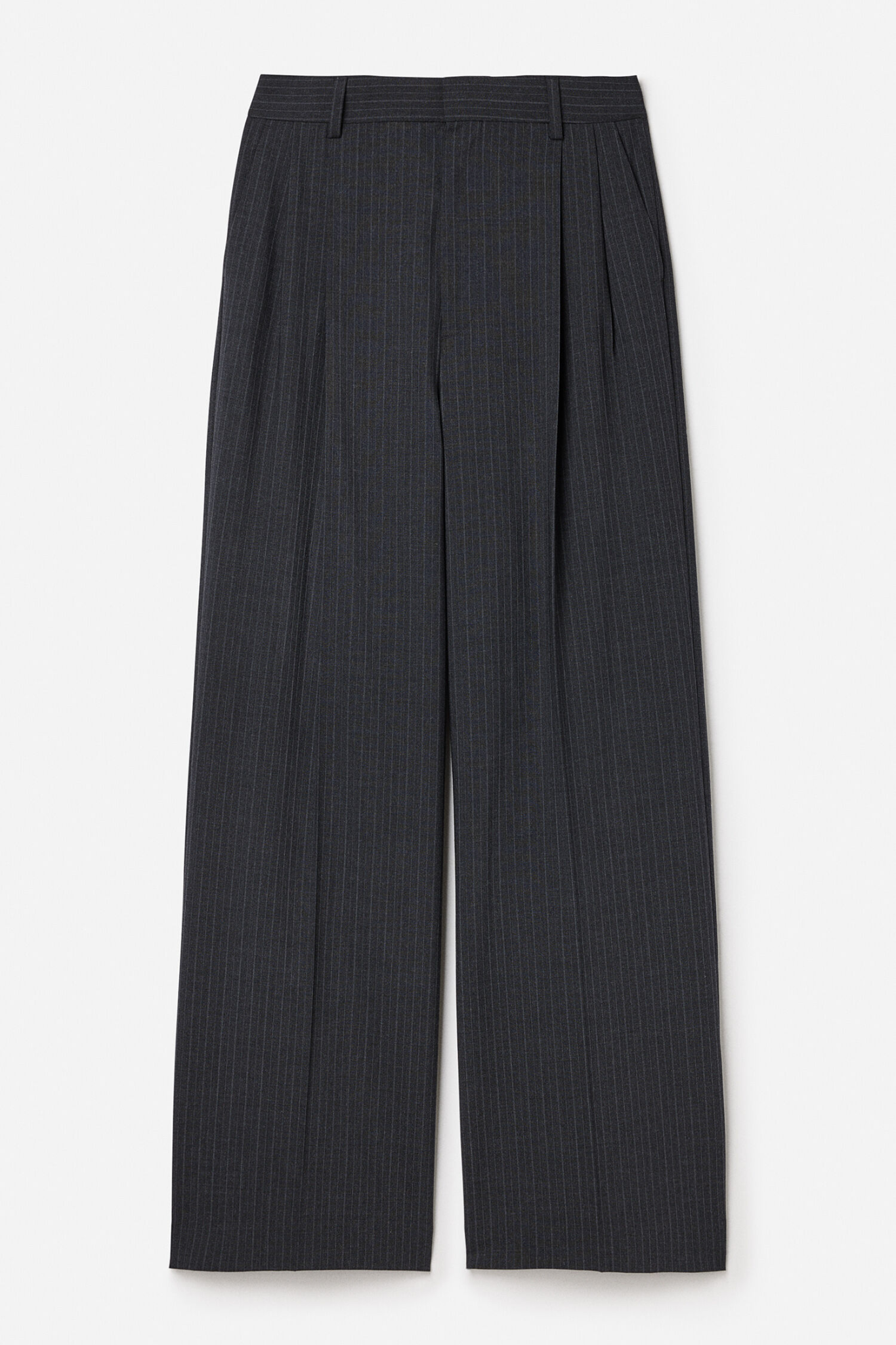 DARCEY PINSTRIPE TROUSERS IN ANTHRACITE