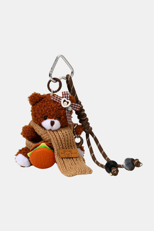 STICKY BESTIE TEDDY BAG CHARM IN BROWN