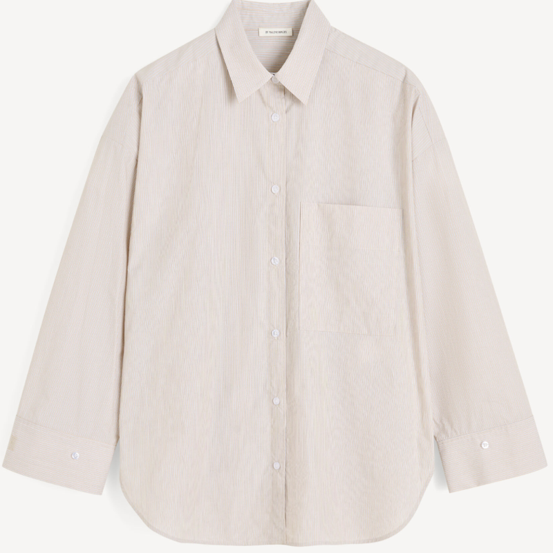 BY MALENE BIRGER DERRIS SHIRT OLD BEIGE THIN STRIPE