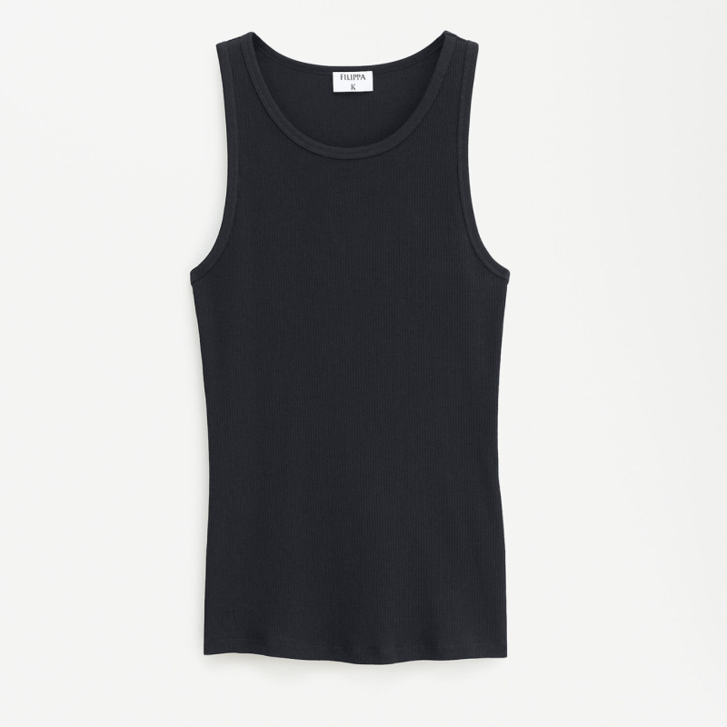 FILIPPA K FINE RIB TANK BLACK