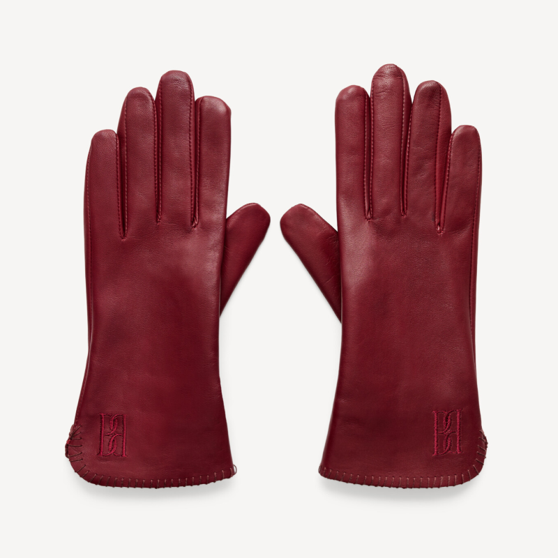 BY MALENE BIRGER GINNY LEATHER GLOVES CABERNET