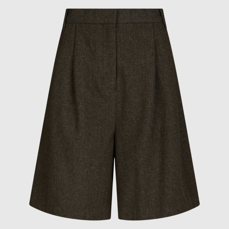 NEO NOIR NIKA MINI CHECK SHORTS BROWN MELANGE