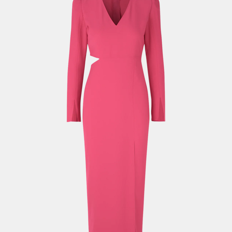 OLIANA V-NECK DRESS IN PINK PASSION