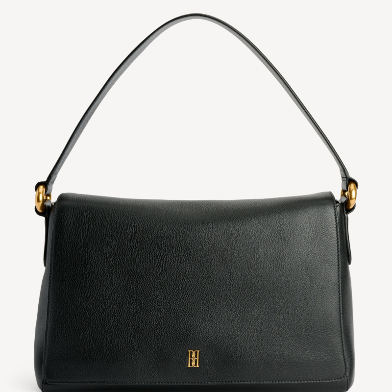 BY MALENE BIRGER LELOU LEATHER SHOULDER BAG BLACK