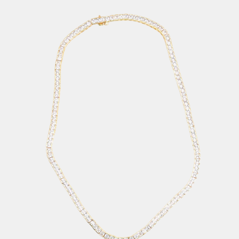 SQUARE TENNIS NECKLACE WHITE GOLD