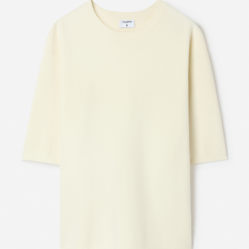 FILIPPA K MILANO KNIT T-SHIRT CALICO WHITE