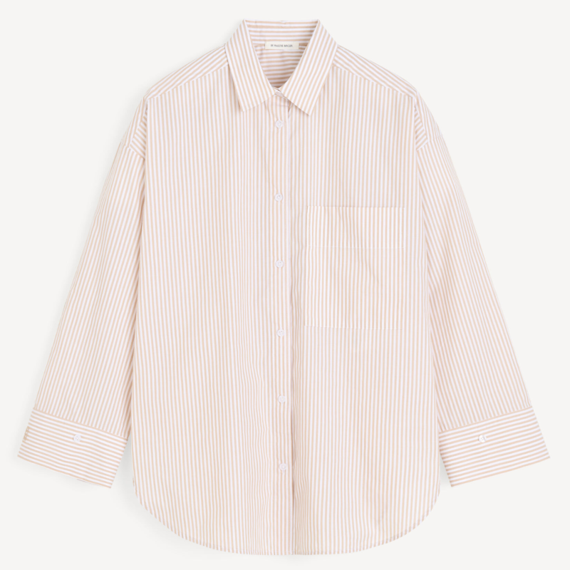 BY MALENE BIRGER DERRIS SHIRT DARK SAND STRIPE