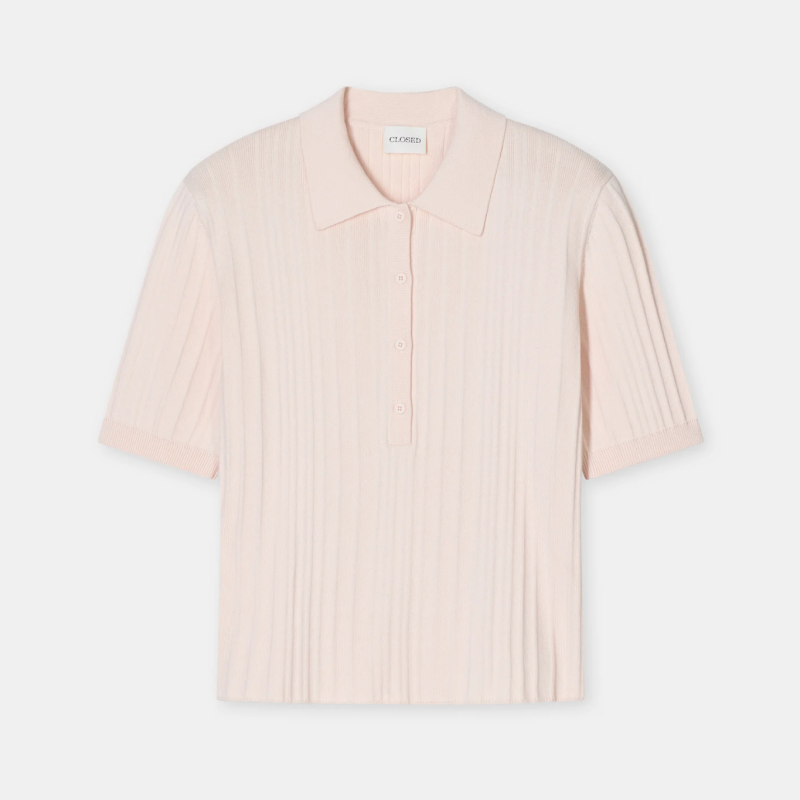 CLOSED SHORT SLEEVE POLO BLUSH PINK