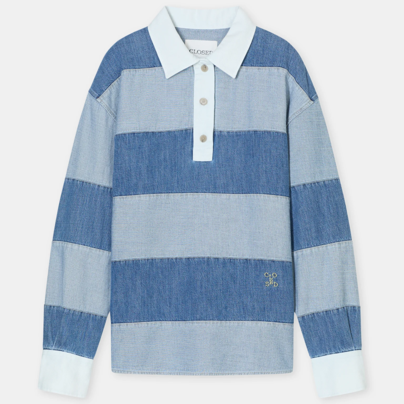 CLOSED RUGBY SHIRT LIGHT BLUE