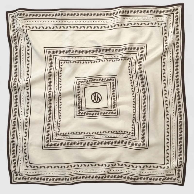 LE SCARF PAISLEY SCARF / CREAM & MOCHA MOUSSE