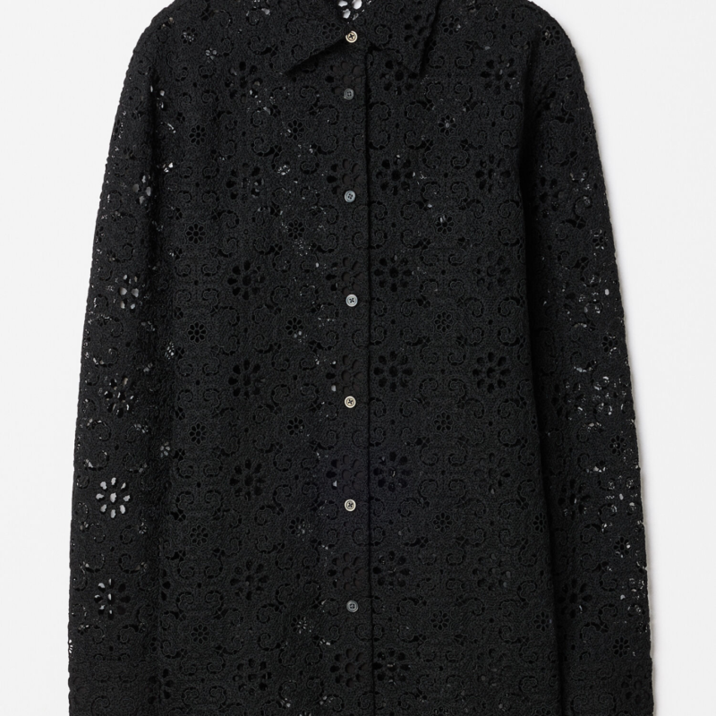 FILIPPA K LACE SHIRT BLACK