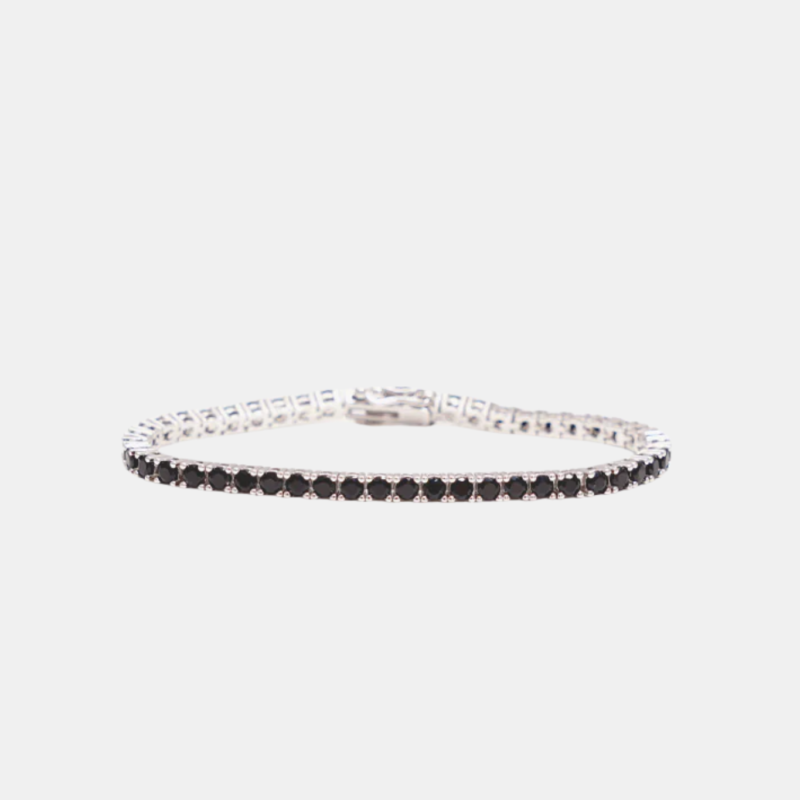 IZABEL DISPLAY TENNIS BRACELET BLACK SILVER