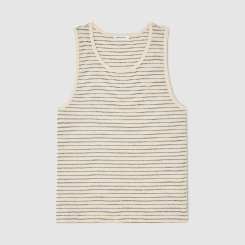 ANINE BING JULIANN TANK BLACK STRIPE