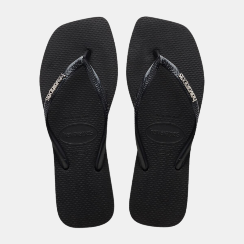 HAVAIANAS SQUARE LOGO METALLIC BLACK/SILVER