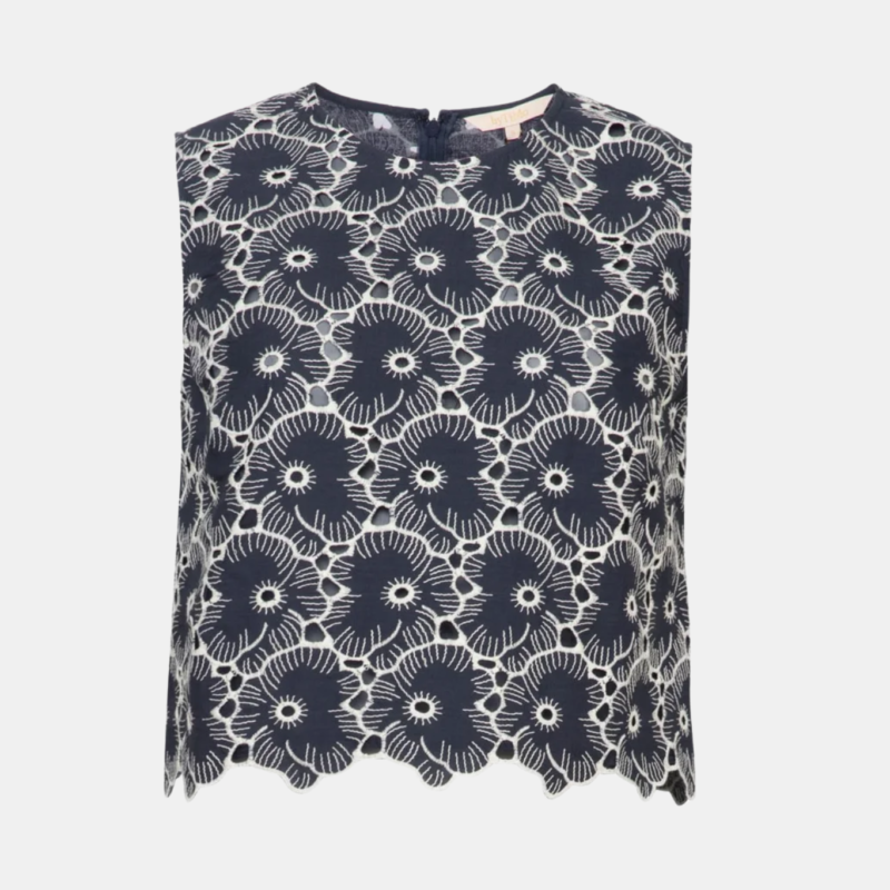 BY TIMO BRODERIE ANGLAISE TOP MARINE