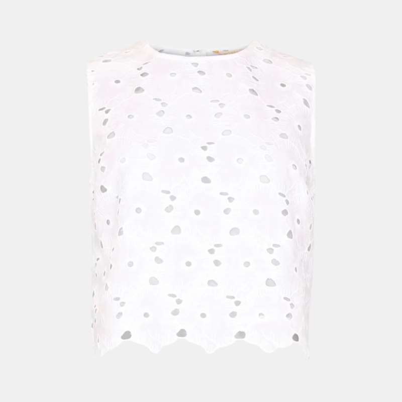 BY TIMO BRODERIE ANGLAISE TOP WHITE
