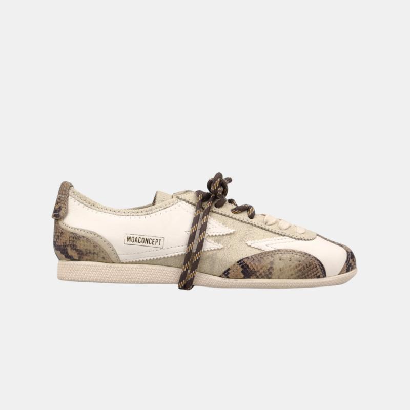 MOA CONCEPT IKIGAI WHITE SNEAKER WITH PYTHON PRINT
