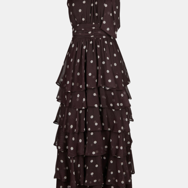 NEO NOIR MARLI BIG DOT DRESS BROWN