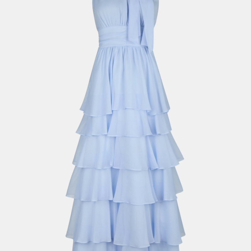NEO NOIR MARLI SOLID CHIFFON DRESS LIGHT BLUE