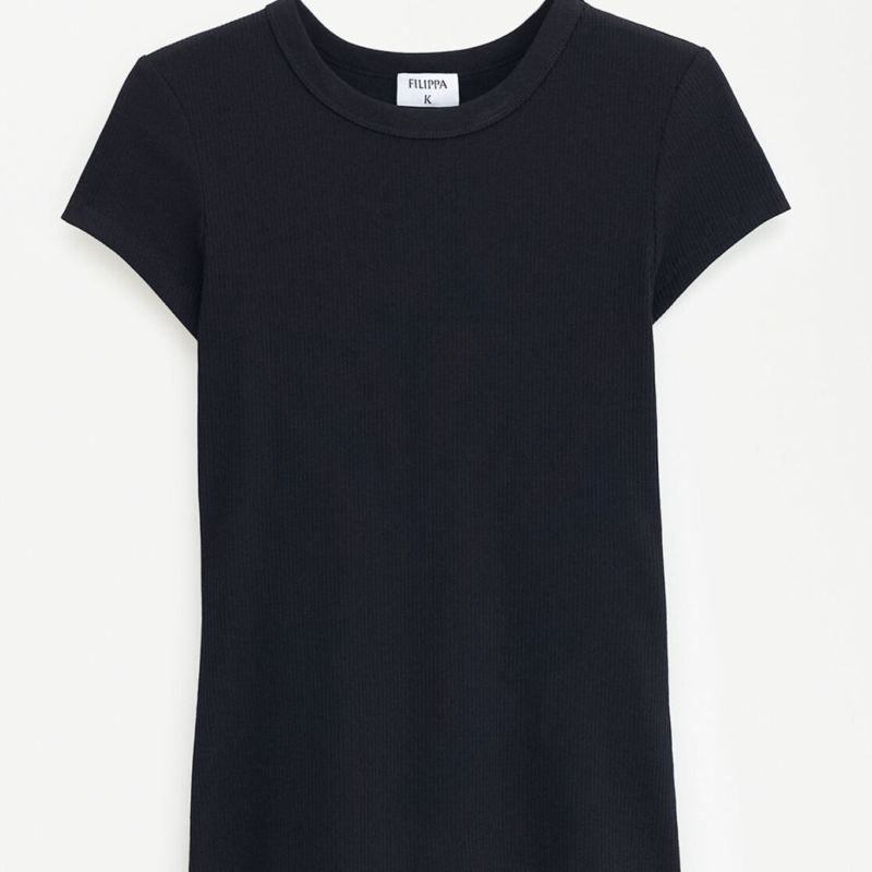 FILIPPA K FINE RIB TEE BLACK