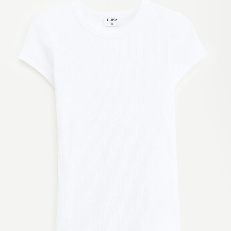 FILIPPA K FINE RIB TEE WHITE