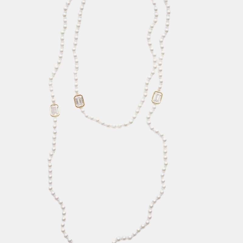 IZABEL DISPLAY MEGA PEARL NECKLACE WHITE GOLD