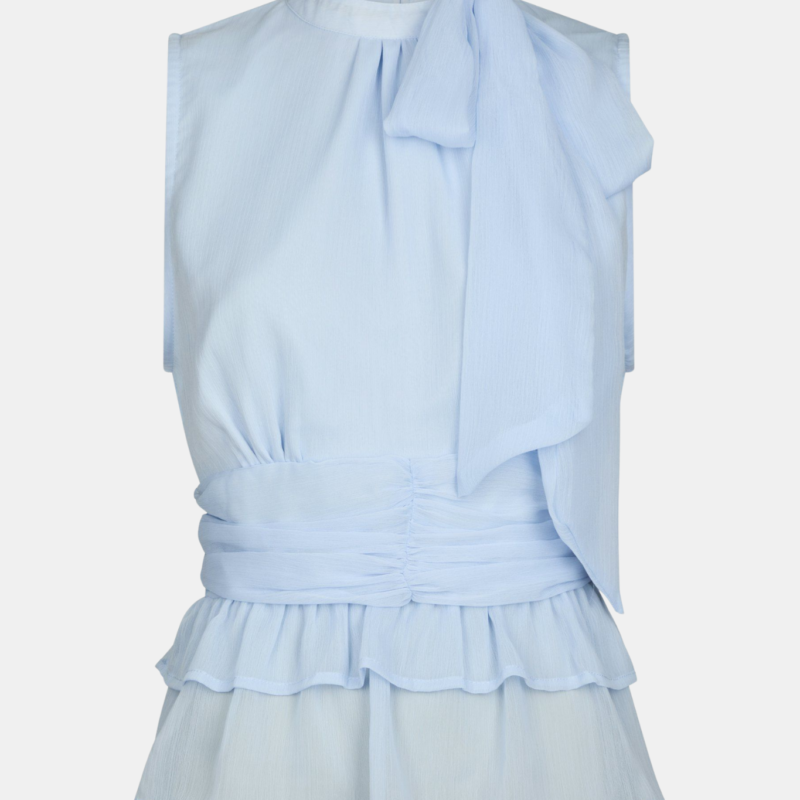 NEO NOIR ANSOL SOLID CHIFFON TOP LIGHT BLUE