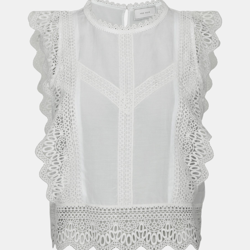 NEO NOIR SAMIA LACE TOP WHITE