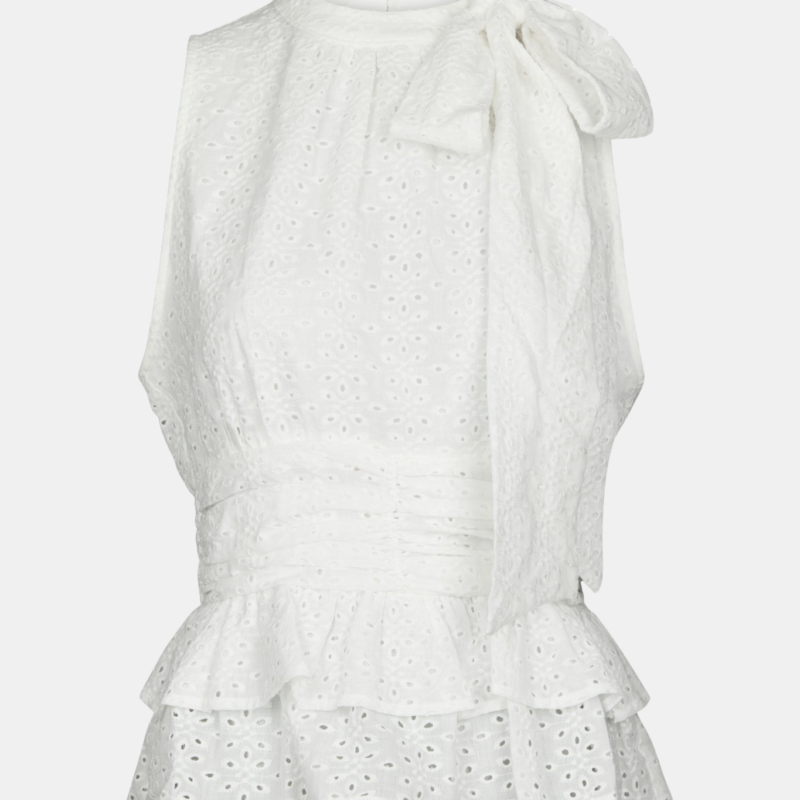 NEO NOIR ANSOL EMB TOP OFF WHITE