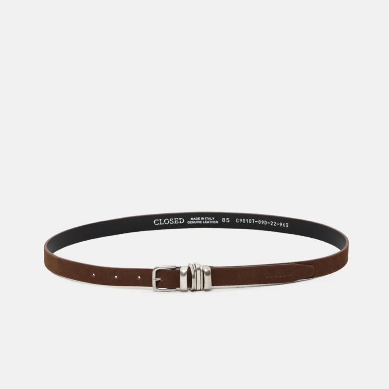 CLOSED SMALL BELT MAHOGANY BROWN