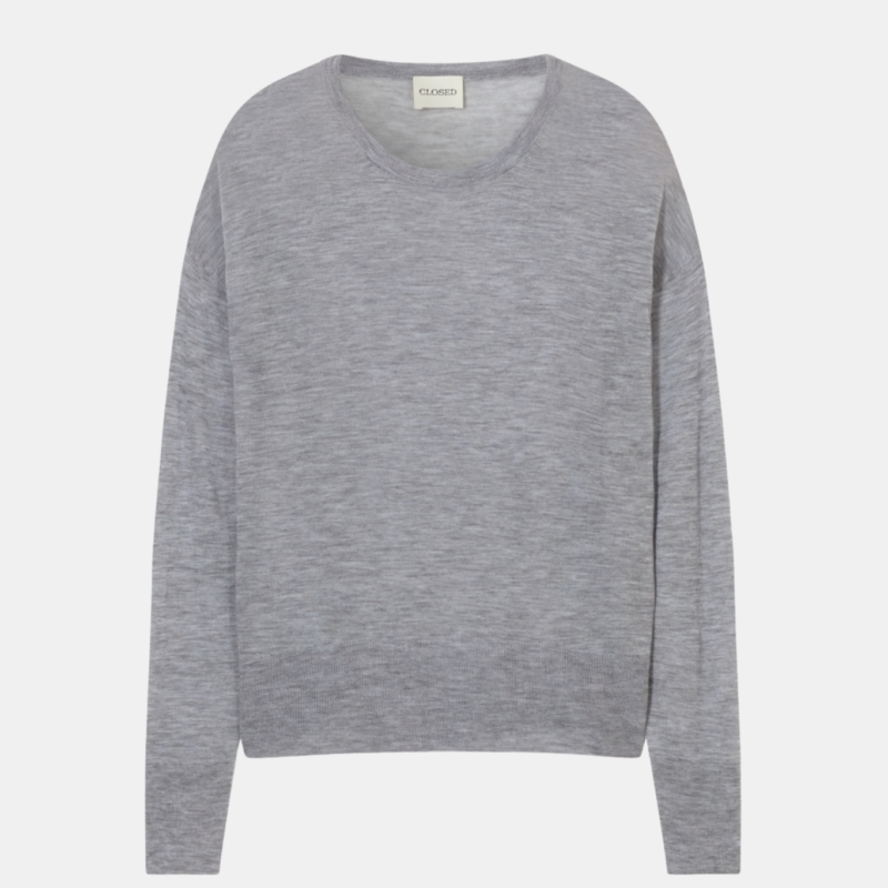 CLOSED CREW NECK LONG SLEEVE LIGHT GREY MELANGE