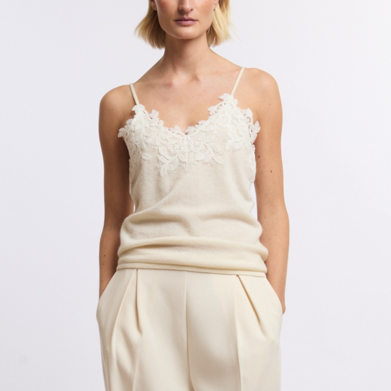 ONE AND OTHER RUMI KNITTED TOP CREME
