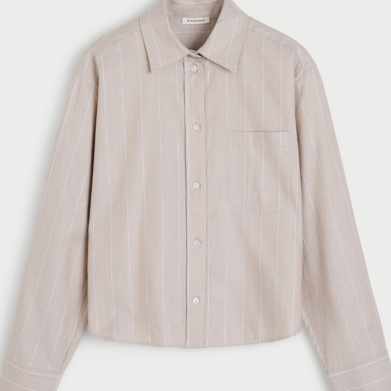 BY MALENE BIRGER AUDREY CROPPED BEIGE HERRINGBONE