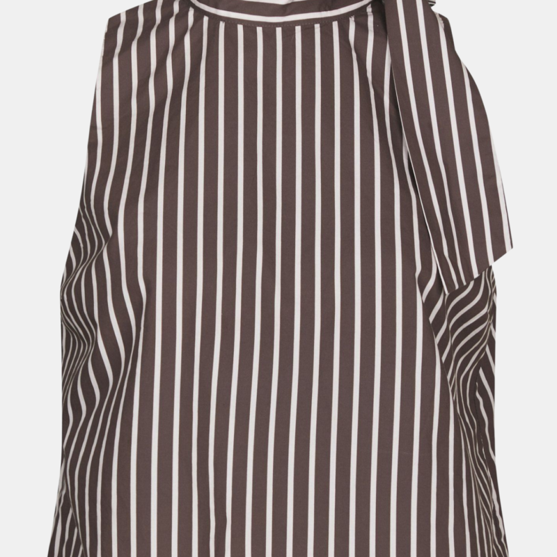 NEO NOIR VEDA WIDE STRIPE TOP DARK BROWN