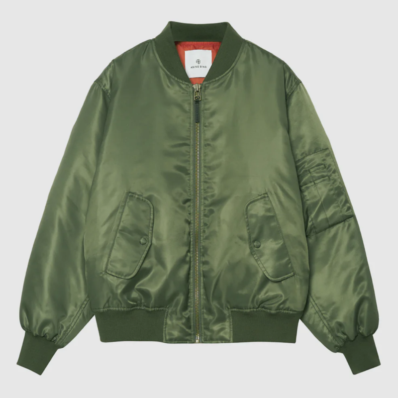 ANINE BING LEON BOMBER ARMY GREEN