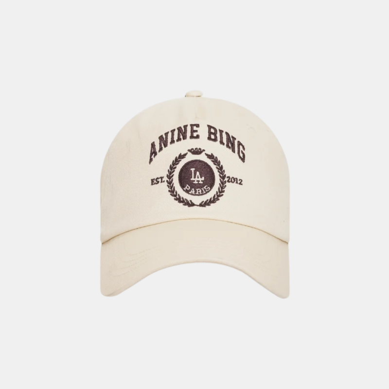 ANINE BING JEREMY BASEBALL CAP COLLEGIATE CREAM