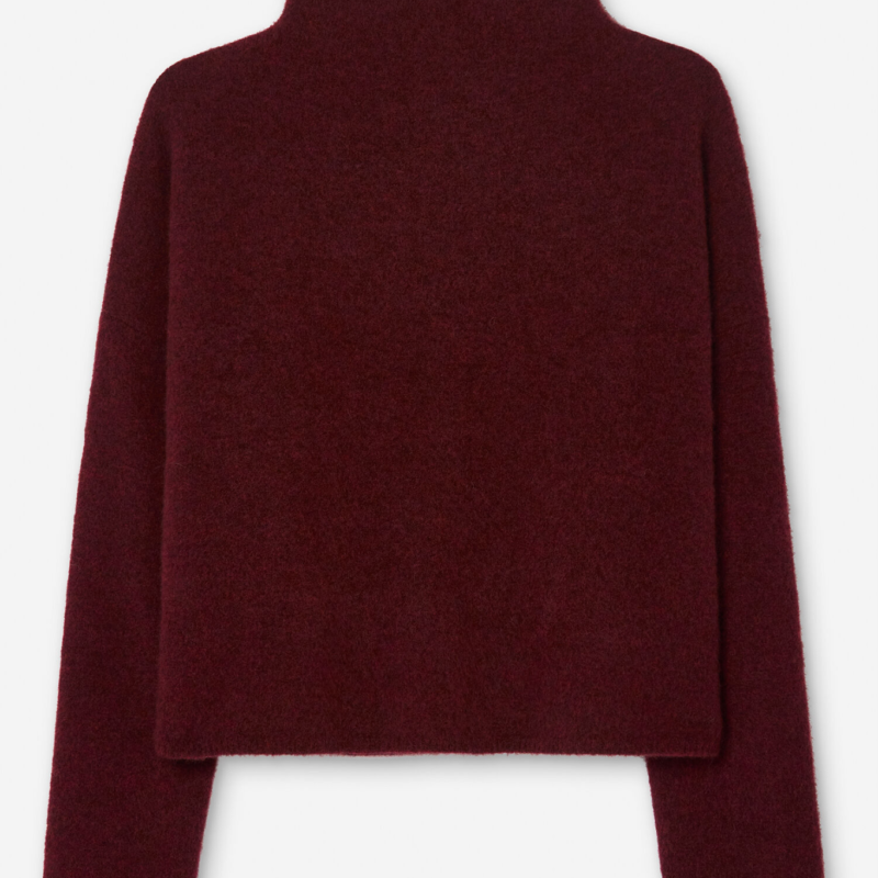 FILIPPA K MIKA YAK FUNNELNECK SWEATER MAHOGANY RED