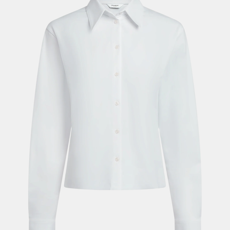 PENN & INK LOWELL CROPPED SHIRT WHITE