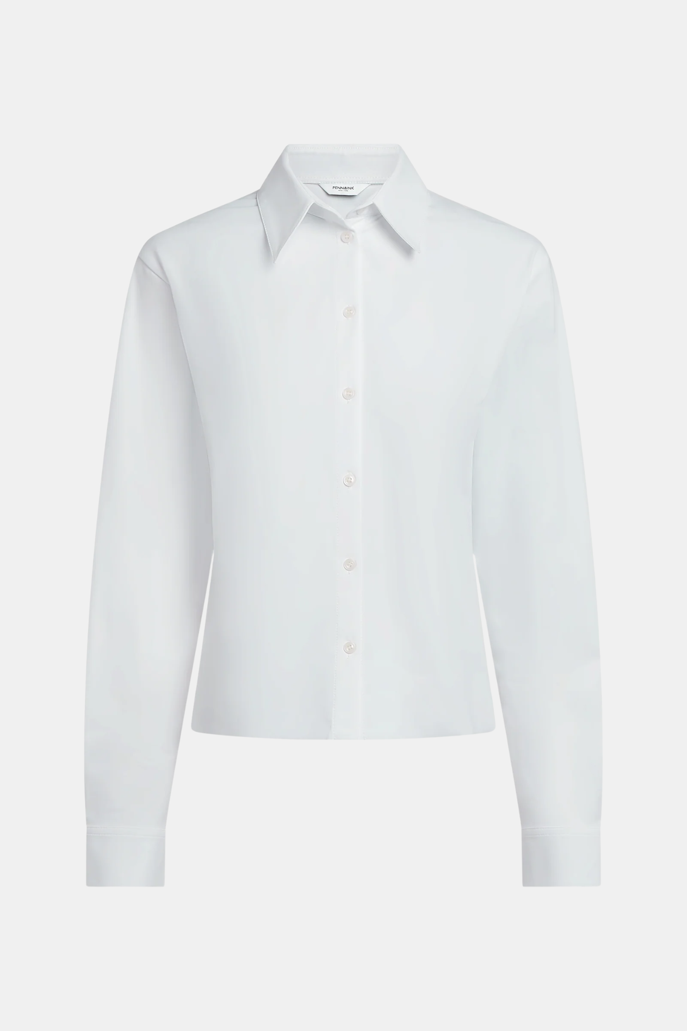 1 PENN & INK LOWELL CROPPED SHIRT WHITE - Image 1