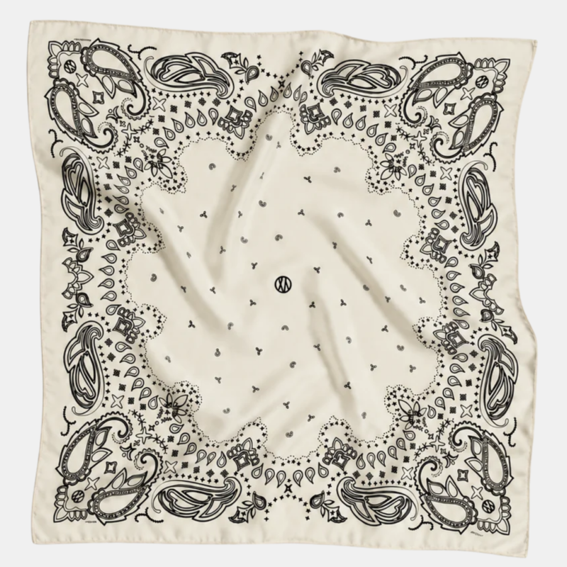 LESCARF WOOL PAISLEY SCARF WHITE 80 CM