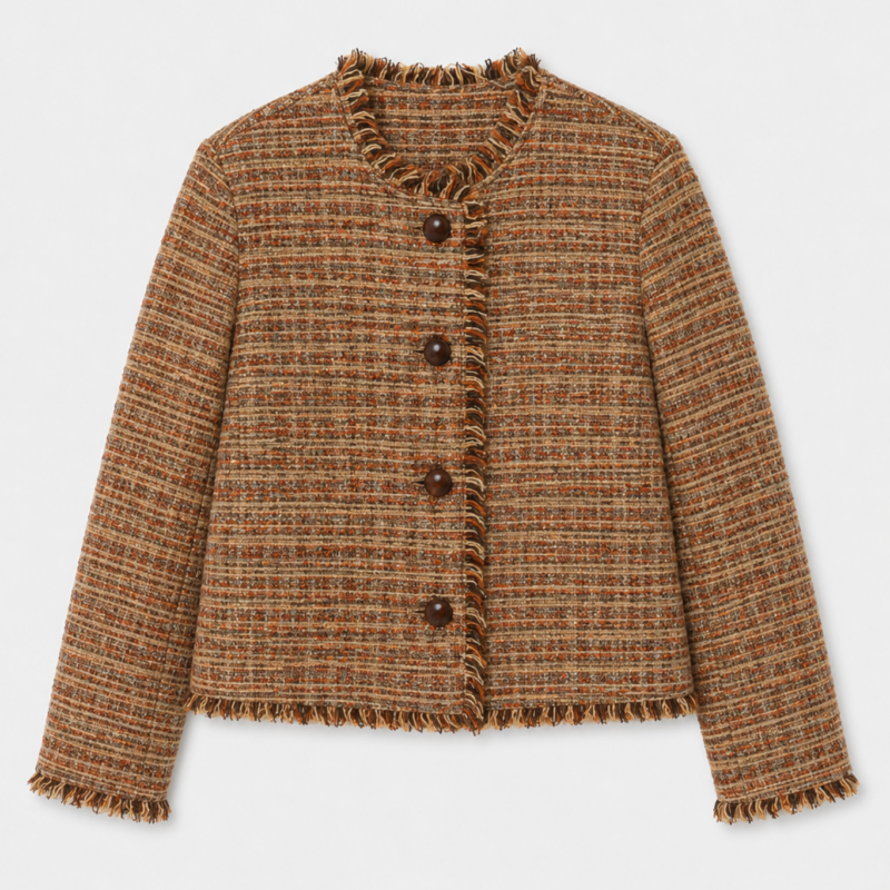 OTTODAME SHORT CHECK JACKET ORANGE