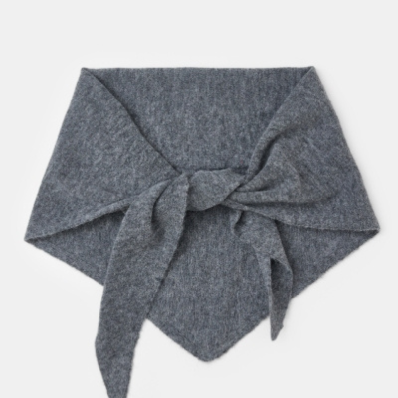 CLOSED TRIANGLE SCARF DARK GREY MELANGE
