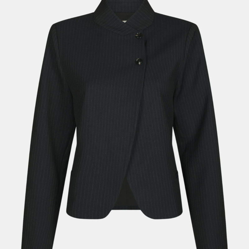 NEO NOIR TIRIA SLIM PINSTRIPE BLAZER DARK NAVY