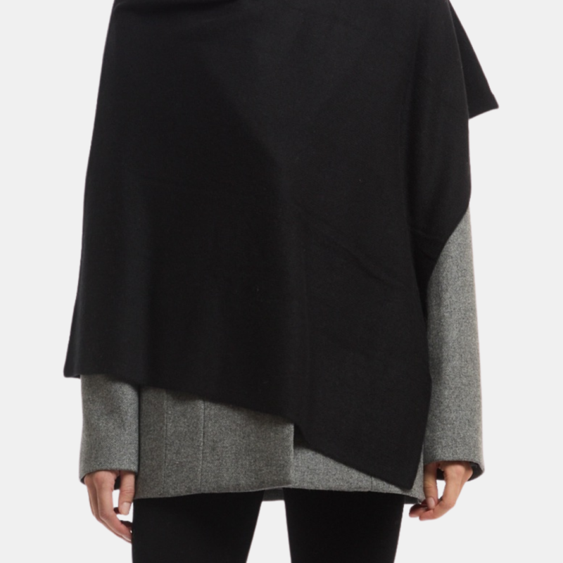 ONE AND OTHER DAGNY KNITTED PONCHO BLACK