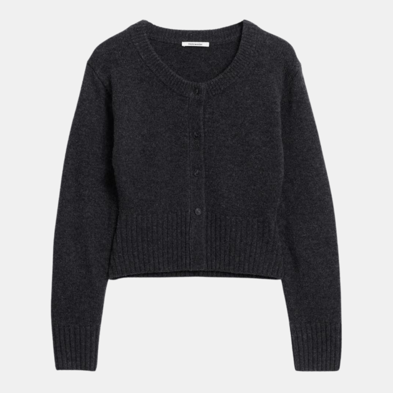 HOLZWEILER JULIA CROPPED CARDIGAN DK GREY
